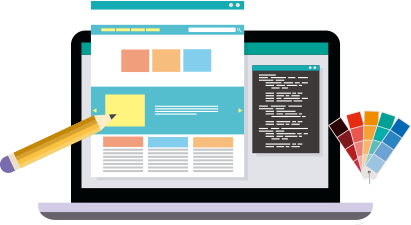 Illustration of an ecommerce website on a laptop